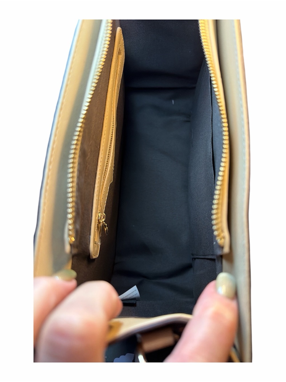 Valentino Orlandi Brown Tote with Beige Trim and Logo Print NWT MSRP $149 - Picture 7 of 8